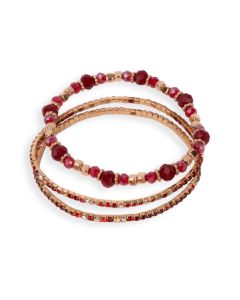 Boutique Ruby Red 3pc Bracelet Set