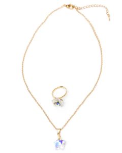 Boutique Holographic Star Necklace and Ring 2pc Set