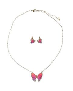 Boutique Butterfly Necklace & Studded Earring Set
