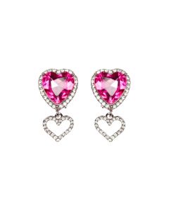 Boutique Heart Jewel Clip On Earrings