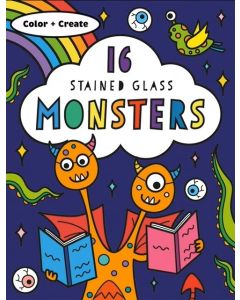 color and create 16 stained glass monsters