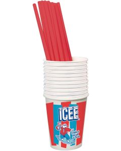  ICEE PAPER CUPS AND STRAW