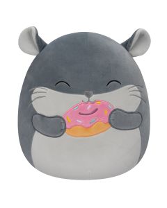 Squishmallow 3.5 Inch Clip On<br> Grey Chinchilla with Donut