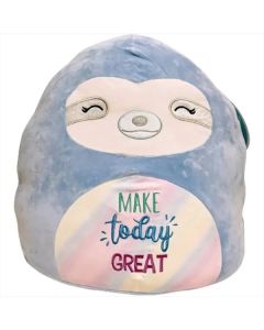 Squishmallow 3.5 Inch Clip On<br>Inspirational Message Helene the Blue Sloth with Make Today Great