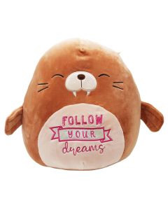 Squishmallow 3.5 Inch Clip On<br>Inspirational Message Bindy the Walrus with Follow Your Dreams