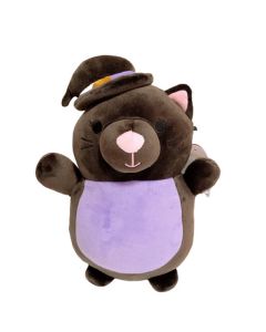 Squishmallow 10 Inch<br>Halloween Hugmee Black Cat with Purple Belly