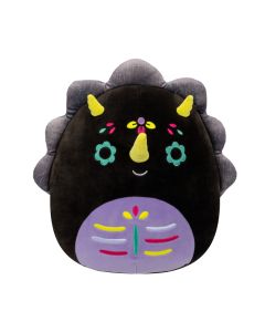Squishmallow 12 Inch<br>Halloween Day of the Dead Black and Purple Triceratops