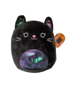 Squishmallow 8 Inch<br>Halloween Kyra the Black  Cat with Purple Belly