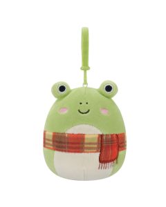 Squishmallow 3.5 Inch<br>Clip On Green Frog with a Plaid Scarf