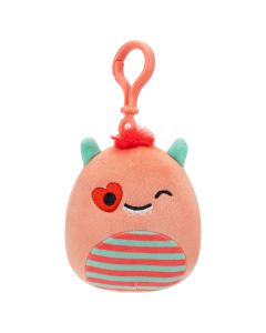 Squishmallow 3.5 Inch Clip On Peach Monster with Striped Belly and Heart  Eye