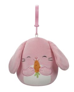 Squishmallow 3.5 Inch Clip On Pink Bunny Nibbling Carrot
