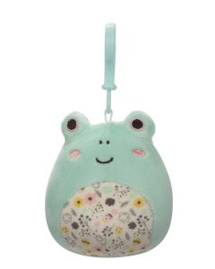 Squishmallow 3.5 Inch Clip On Light Green Frog with Floral Easter Print Belly