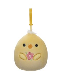 Squishmallow 3.5 Inch Clip On Yellow Chick Holding Flowers