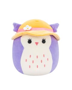 Squishmallow 3.5 Inch<br>Clip On Purple Owl with Sun Hat 