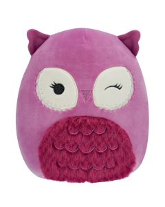 Squishmallow 5 Inch<br>Burgundy Owl  with Checkered Fuzzy Belly