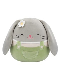 Squishmallow 8 Inch Grey Bunny in Green Overalls