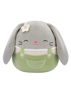 Squishmallow 5 Inch Grey Bunny in Green Overalls