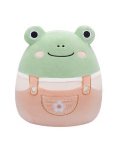 Squishmallow 5 Inch Green Frog with Salmon Overalls