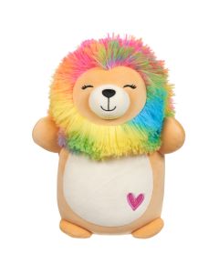 Squishmallow 10 Inch Hugmee Lion with Rainbow Mane and Heart Embroidery