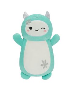 Squishmallow 10 Inch<br>Christmas Hugmees Teal Yeti with Snowflake