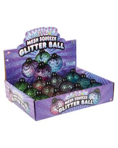 Light-Up Mesh Squeeze Glitter Ball