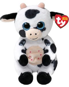 TY Beanie Belly Herdly Black & White Cow-1