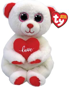 TY Beanie Belly Desi Bear with Red Heart-1