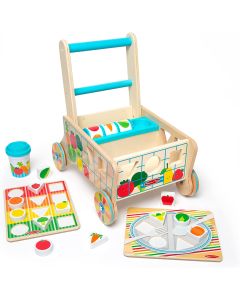 Wooden Shape Sorting Grocery Cart-4