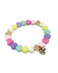 CHARM IT! Gold Pastel Heart Stretch Bracelet-2