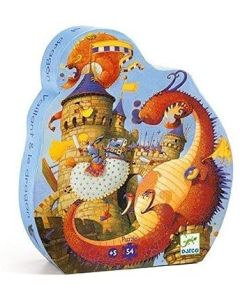 DJECO Valliant and The Dragon Silhouette Jigsaw Puzzle-2