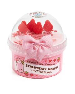 Kawaii Strawberry Mousse Fluffy Butter Slime-3