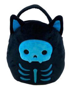 Squishmallow Halloween Treat Pails Black and Blue Skeleton Cat-1