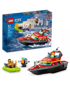LEGO City Fire Rescue Boat 60373 Building Toy Set-5