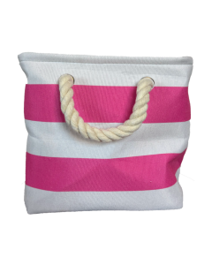 Striped Canvas Tote Pink-1