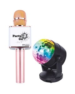 Party2Go Bluetooth Karaoke Microphone and Disco Ball Set Pink-4