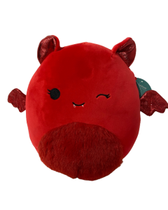 Squishmallow 8 Inch Winking Red Bat with Glitter Ears and Wings and Furry Belly-1
