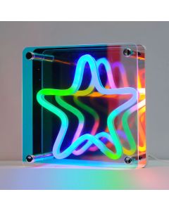 Neon Infinity Mirror Star