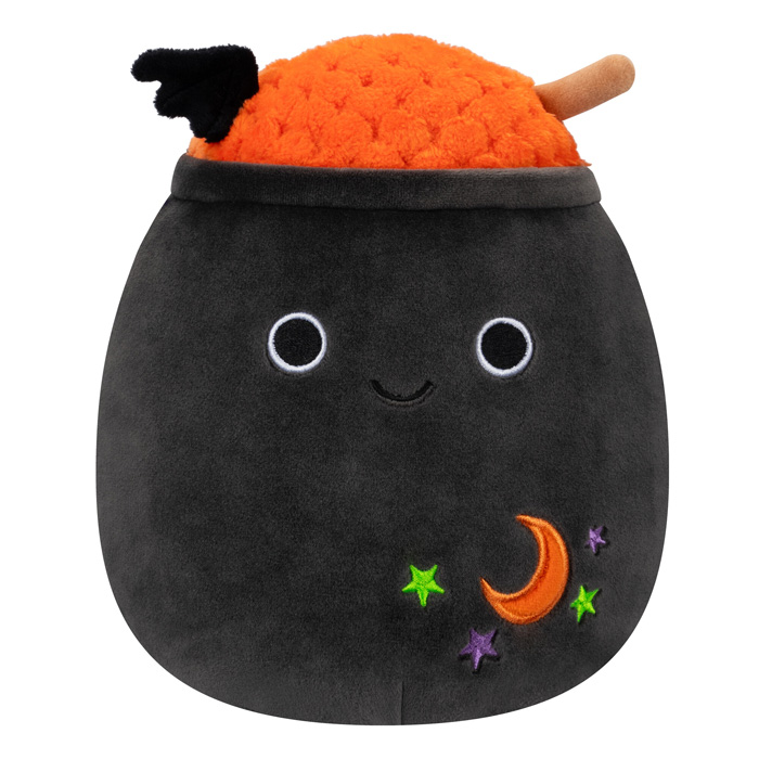 Squishmallow 12 Inch<br>Halloween Black Cauldron with Orange Bubbles