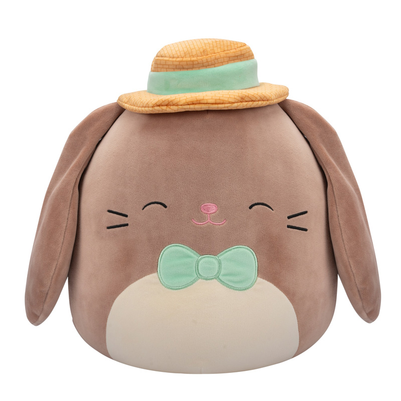 Squishmallow 8 Inch<br>Chocolate Brown Bunny with Tan Belly and Straw Hat