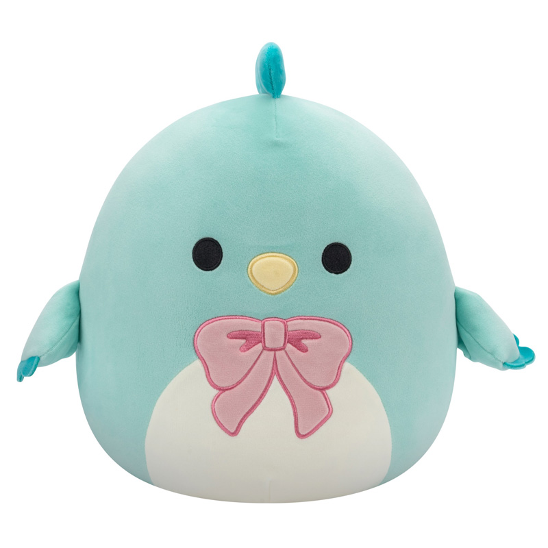 Squishmallow 8 Inch<br>Light Teal Chicken with Pink Neck Bow