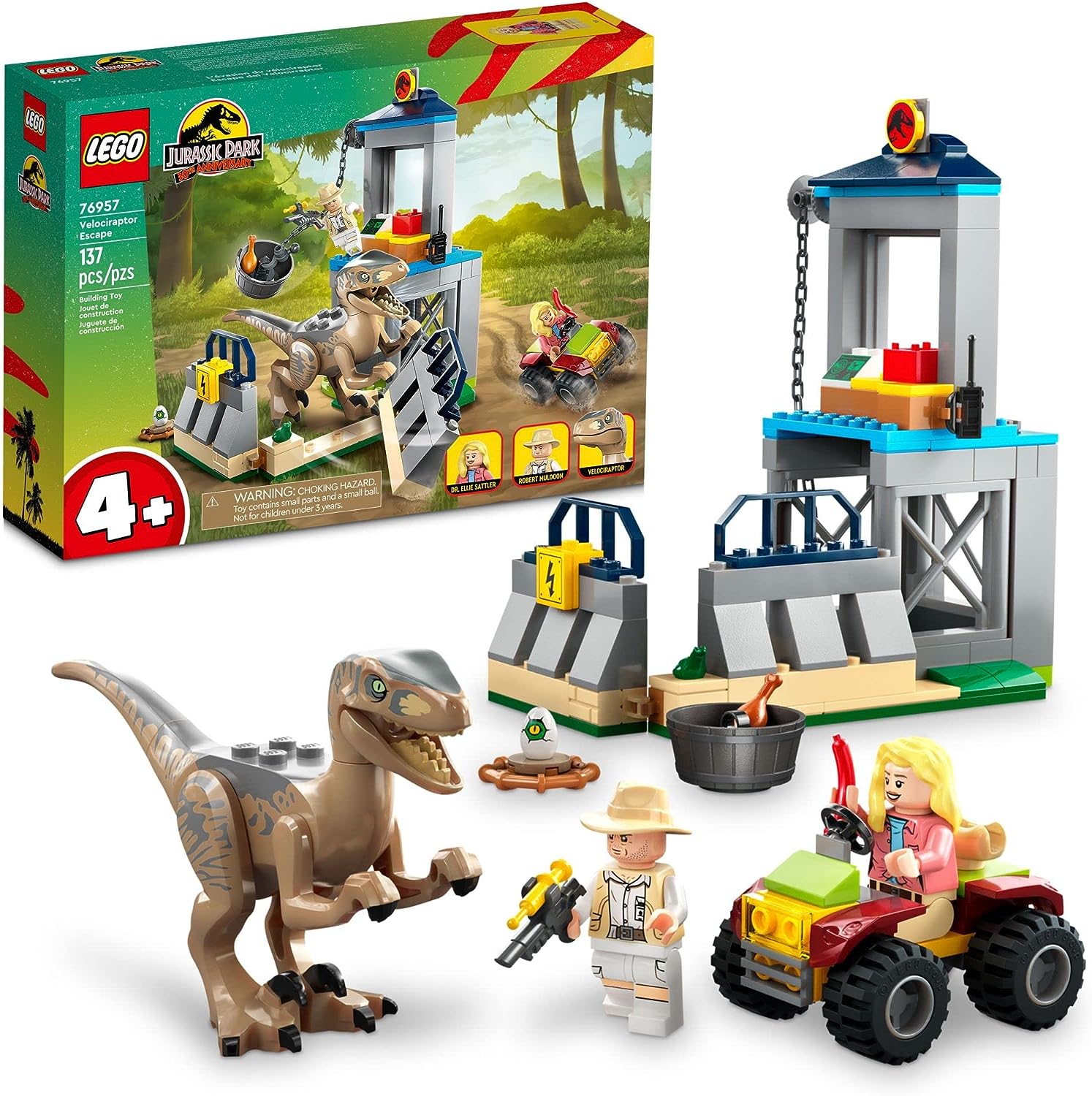 LEGO Jurassic Park 30th Anniversary Velociraptor Escape