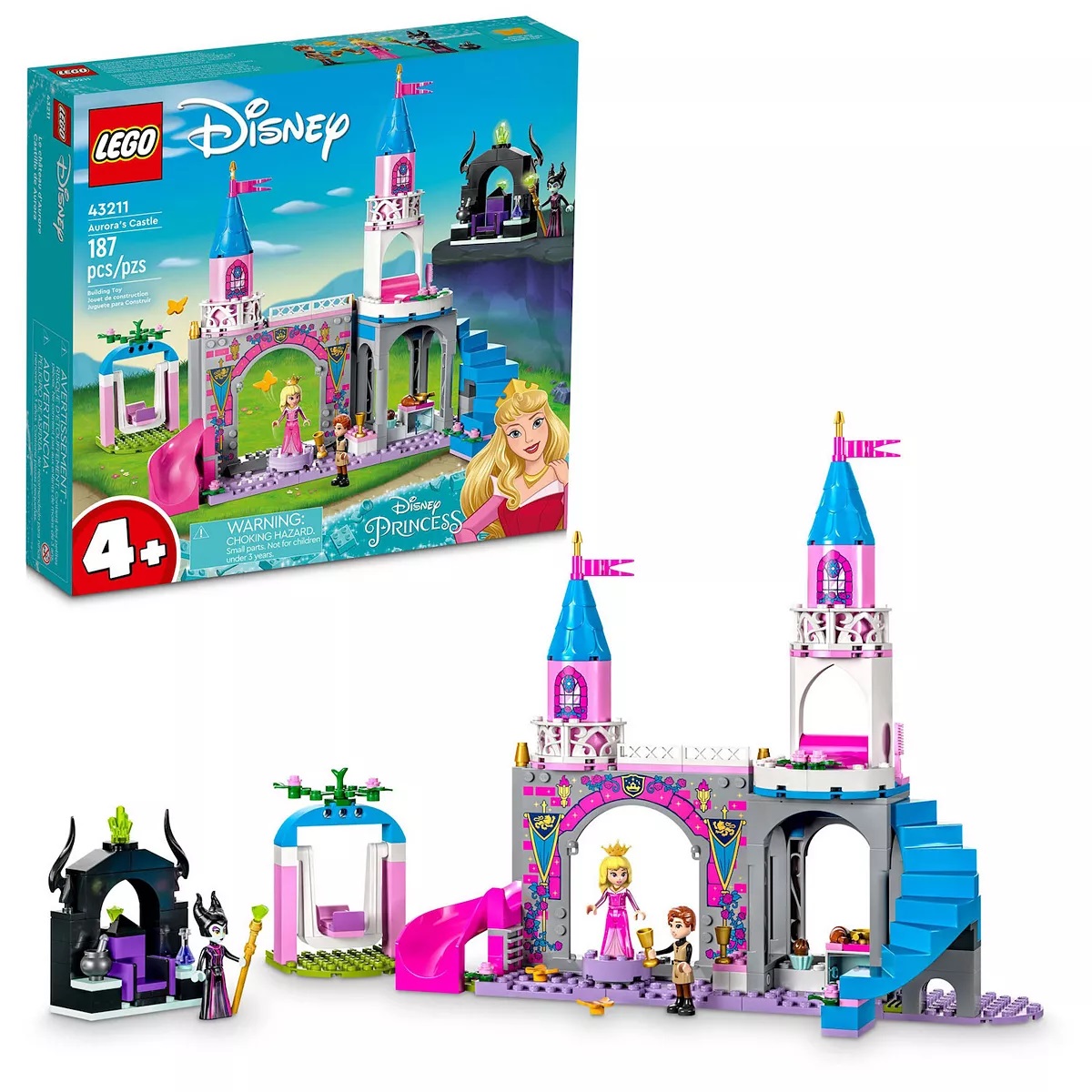 LEGO Disney Aurora's Castle 43211 Building Toy Set