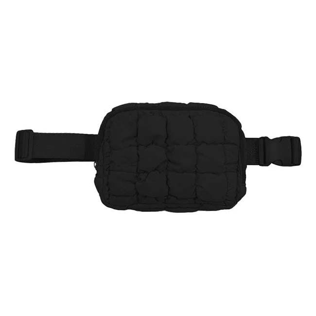 Karma Collection Black Quilted Puffer Waist Bag